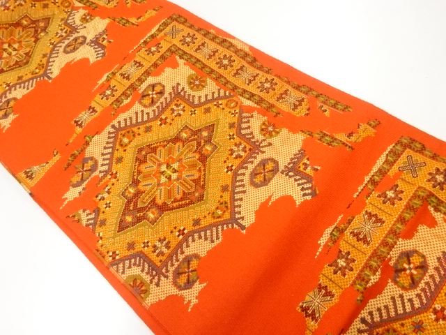 JAPANESE NAGOYA OBI / WOVEN FLOWER CREST